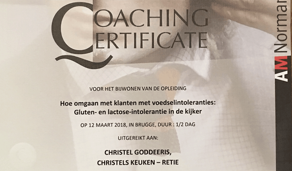 Certificaat Voedselintoleranties